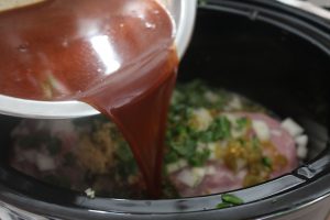 Sauce being poured