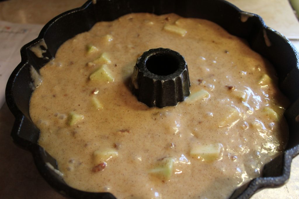 batter poured into bundt pan