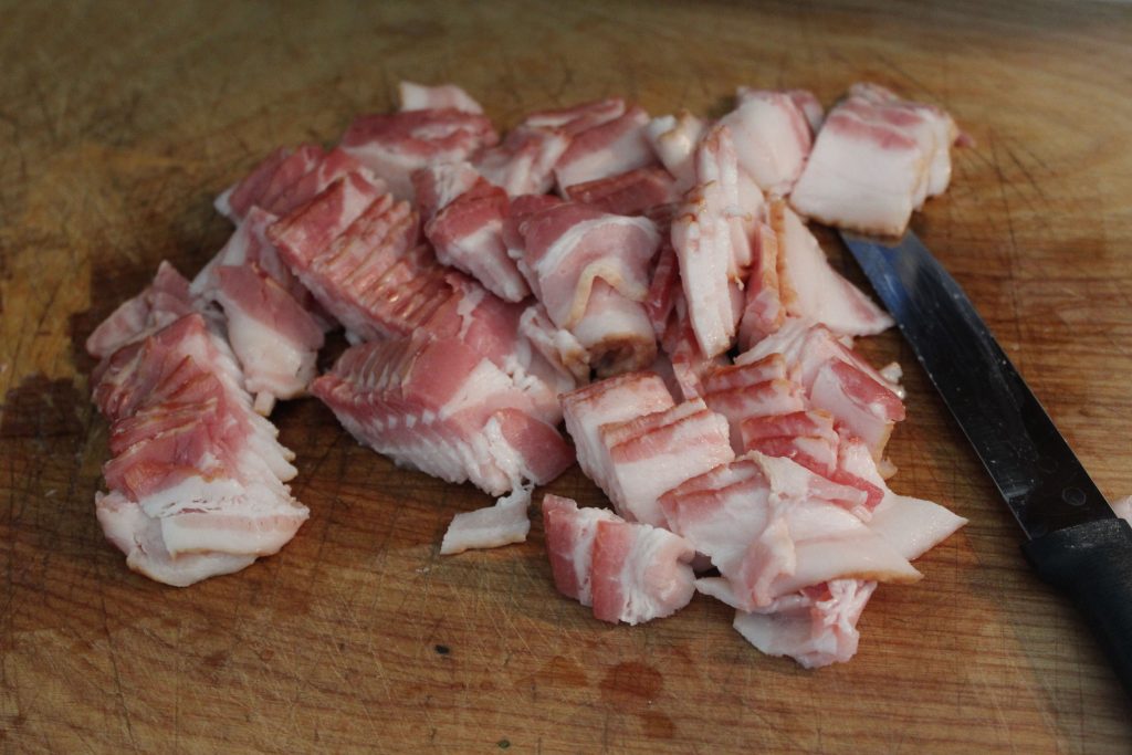 Sliced uncooked Bacon