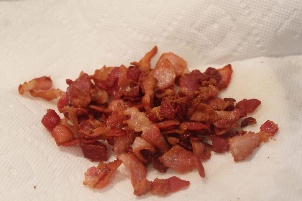 cooked diced bacon