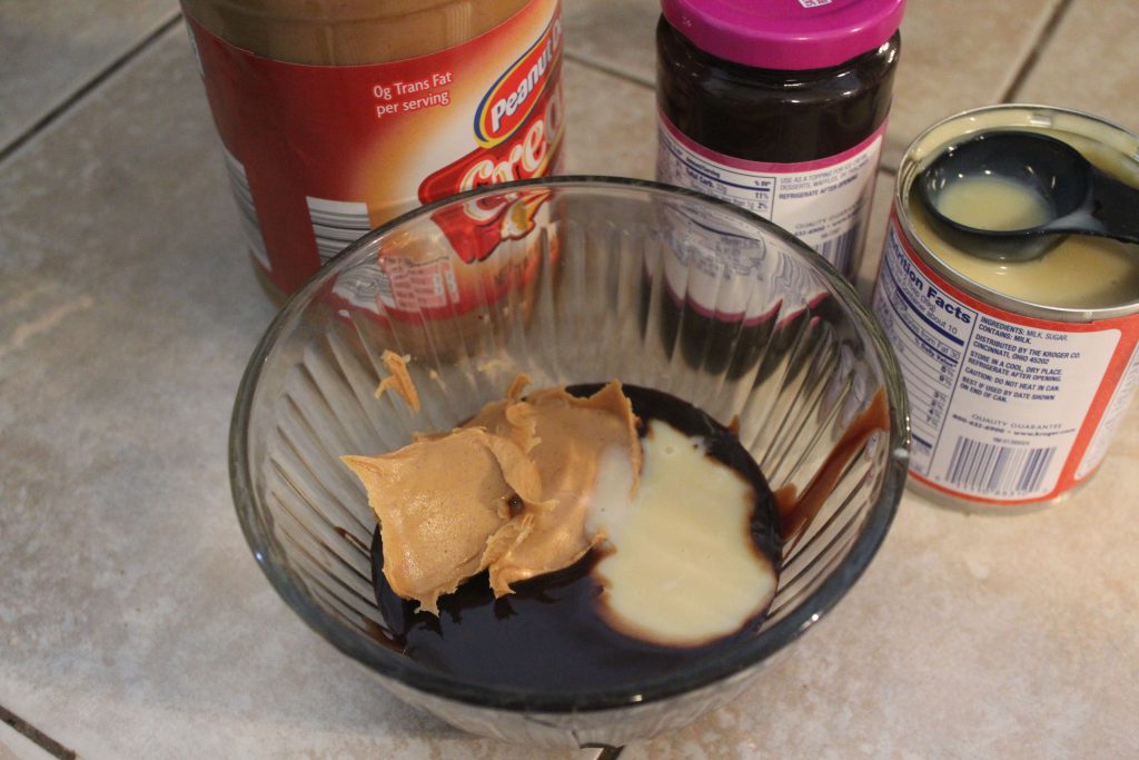 ingredients for a Peanut Butter Fudge Shake