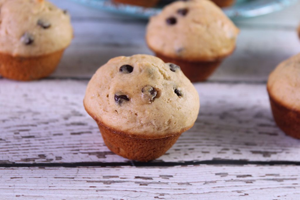 Protein Peanut Butter Mini Muffins on a table 