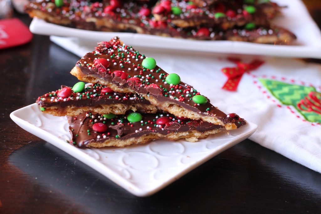 Christmas Cracker Candy on a white plate