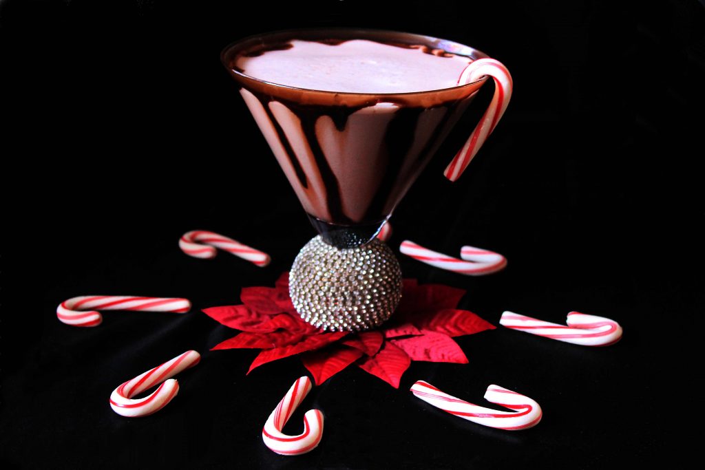 Christmas Martini with peppermints
