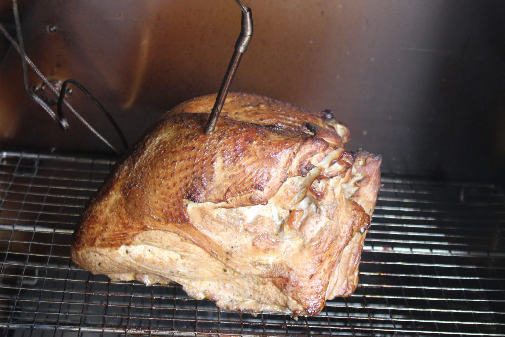 turkey breast checking the internal temp