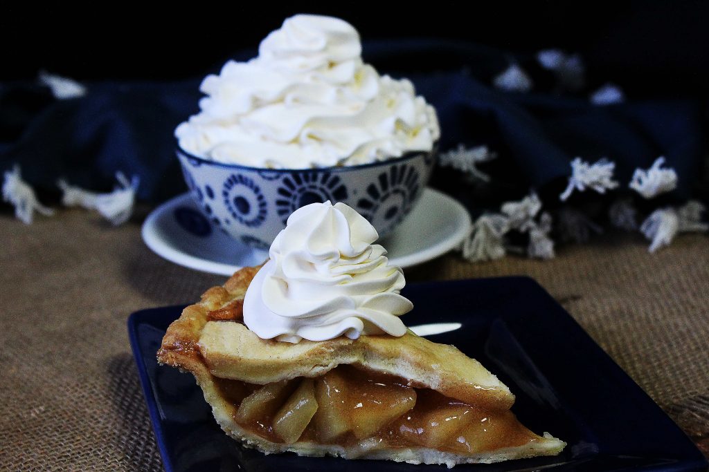 Vanilla Crown Royal whipped cream on pie