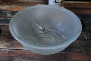 Chilled mixing bowl and whisk