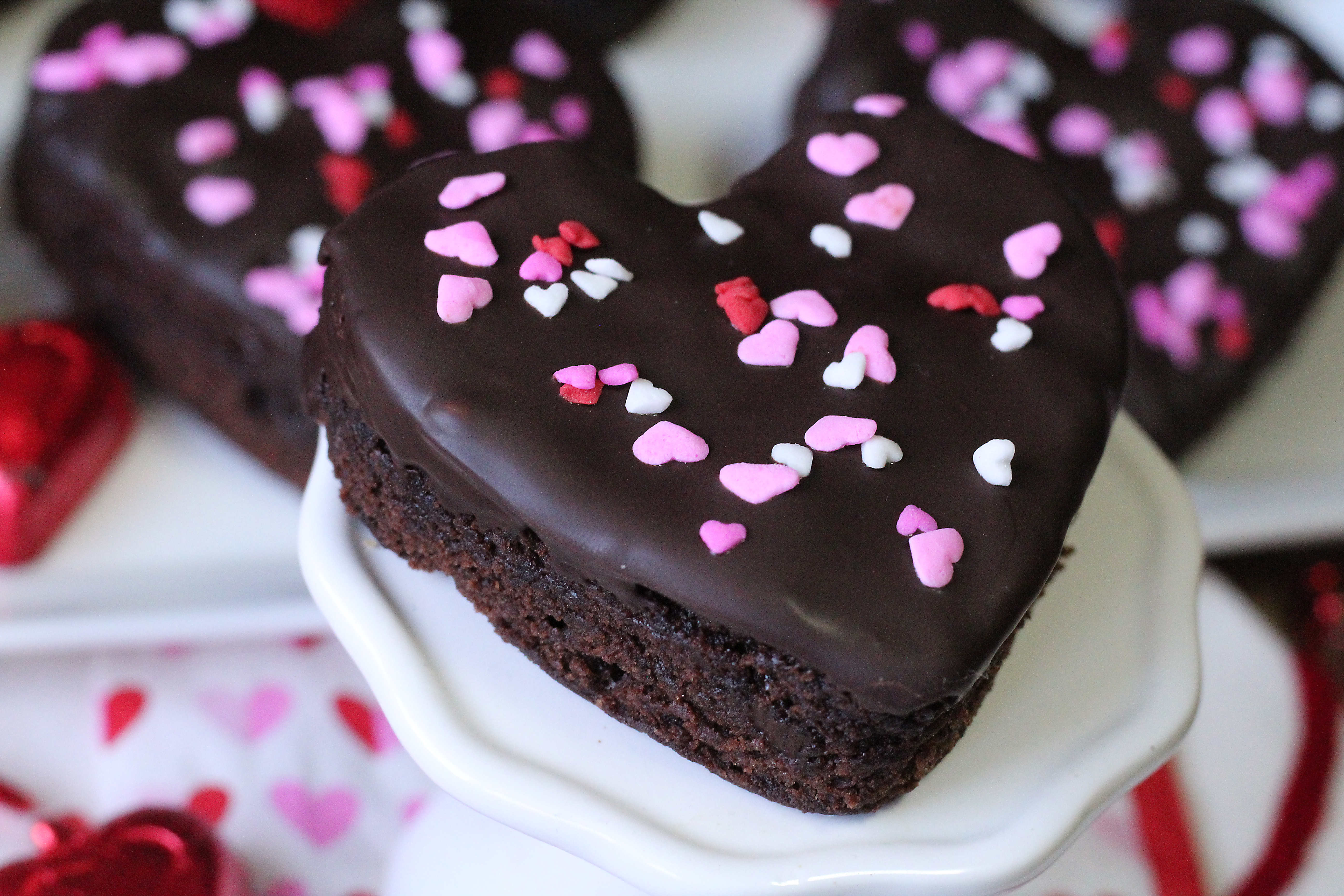 Chocolate Dipped Heart Brownies
