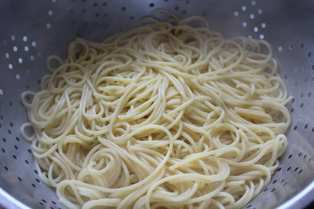 cooked spaghetti