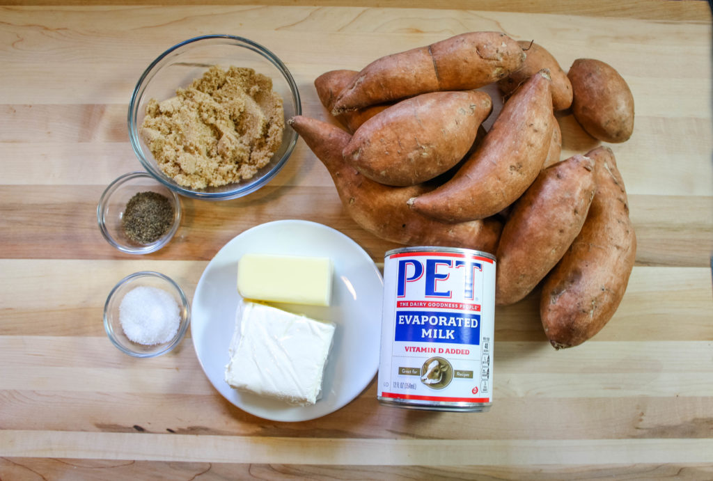 supplies to make mashed sweet potatoes