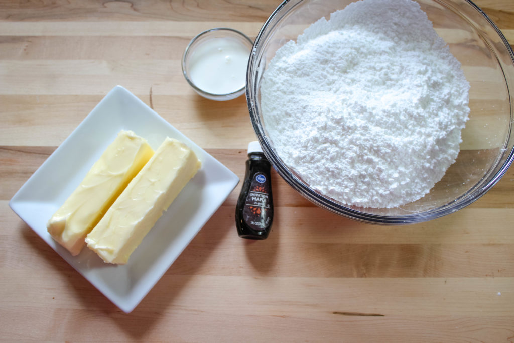 Ingredients for Maple Buttercream frosting