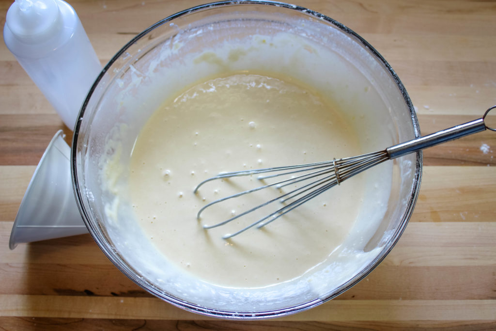 Funnell Cake batter mixed in a bowl