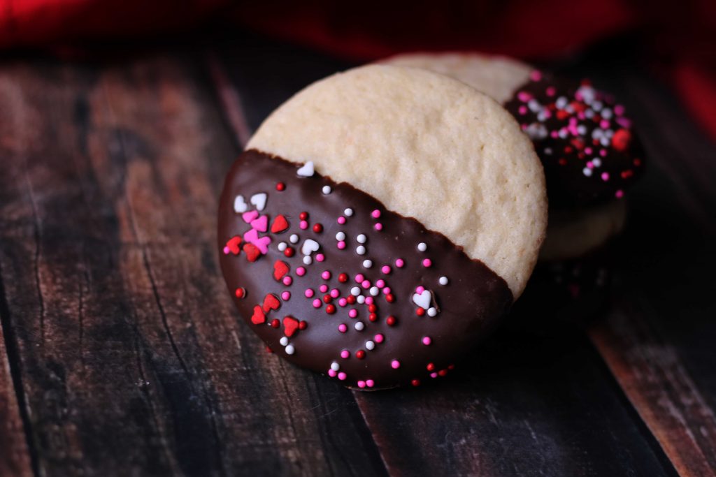 Valentine sprinkled cookie