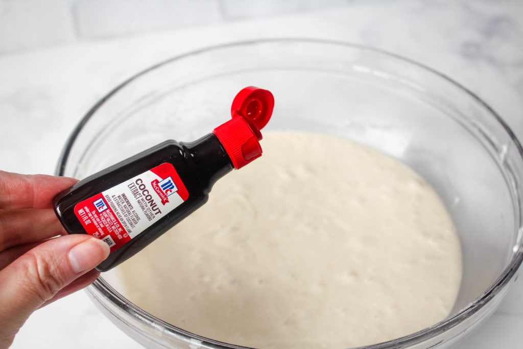 adding coconut extracts to white cake mix