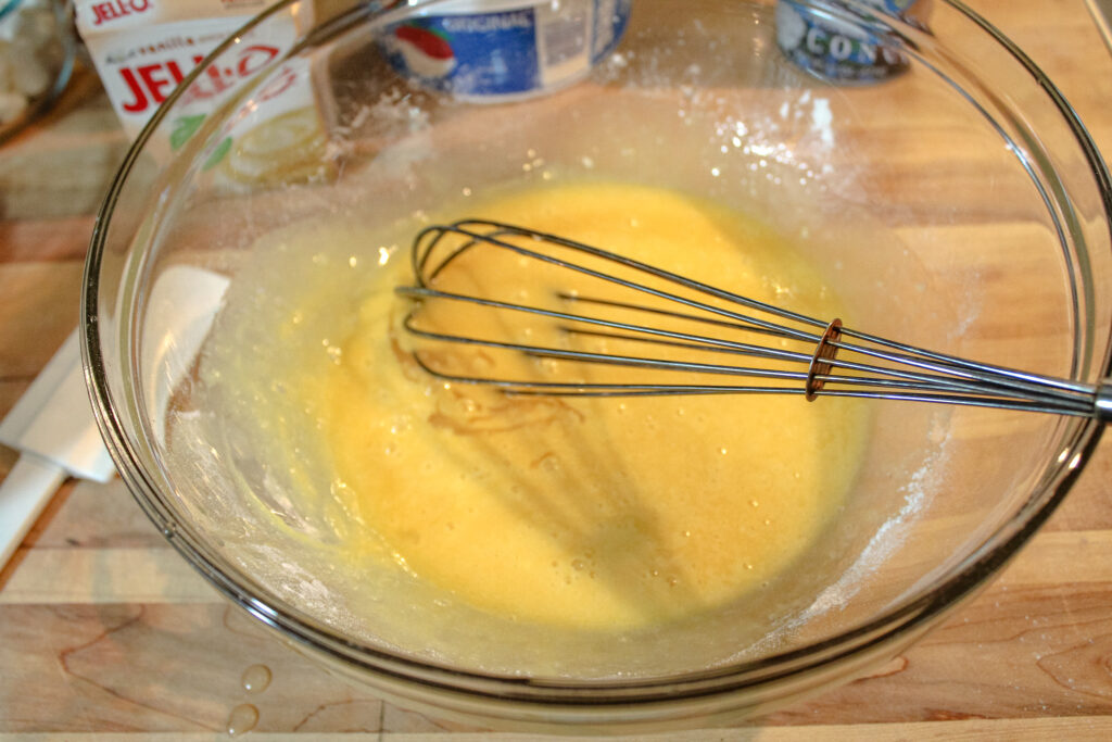 Mixing bowl with pudding mixed
