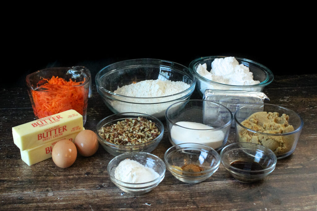 Ingredients for Crumbl Carrot Cake Cookies