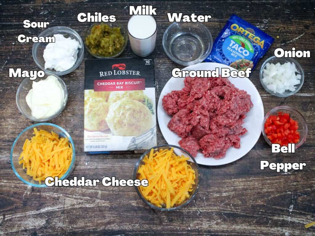The ingredients for cattle Drive casserole