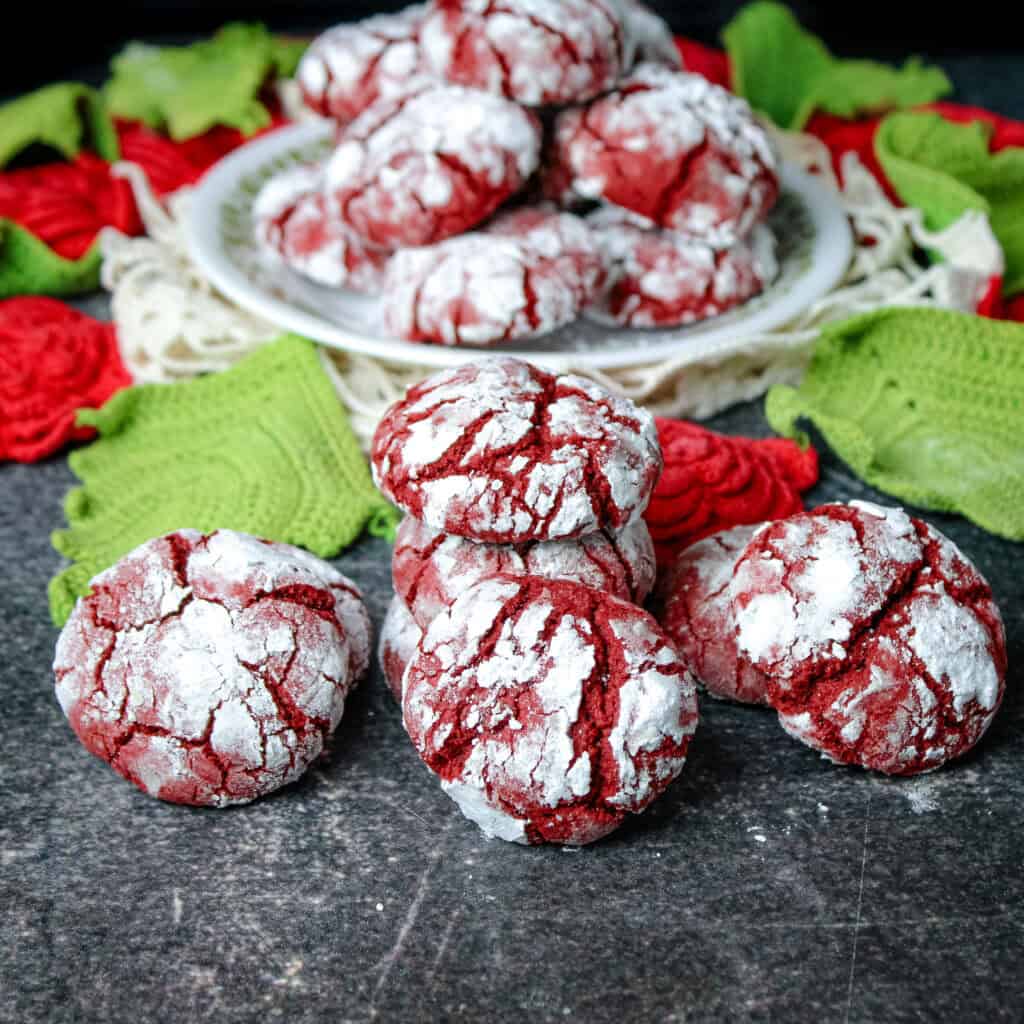 Red Velvet Crinkle Cookies
