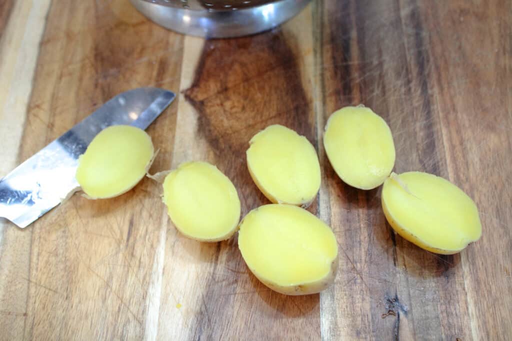 Baby potatoes cut in halve length wise 
